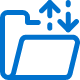 Carrera Software | Blue icon of a folder with an upward arrow above it and a downward arrow behind it, representing uploading and downloading or file transfer operations. - Splashtop Remote Desktop - South Africa Carrera Software | Blue icon of a folder with an upward arrow above it and a downward arrow behind it, representing uploading and downloading or file transfer operations.