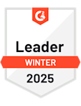 Carrera Software | A badge with the G2 logo at the top, labeled "Leader Winter 2025" in bold text, signifying recognition or achievement for Splashtop On Prem or its Free Trial during Winter 2025.