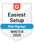 Carrera Software | A badge with the G2 logo at the top, labeled "Easiest Setup Mid-Market Winter 2025," highlighting Splashtop On Prem as a top application—now available with a Free Trial.